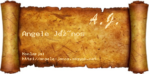 Angele János névjegykártya